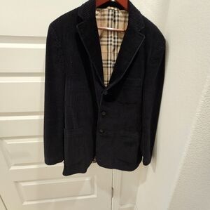Burberry London Men Black corduroy button blazer/jacket